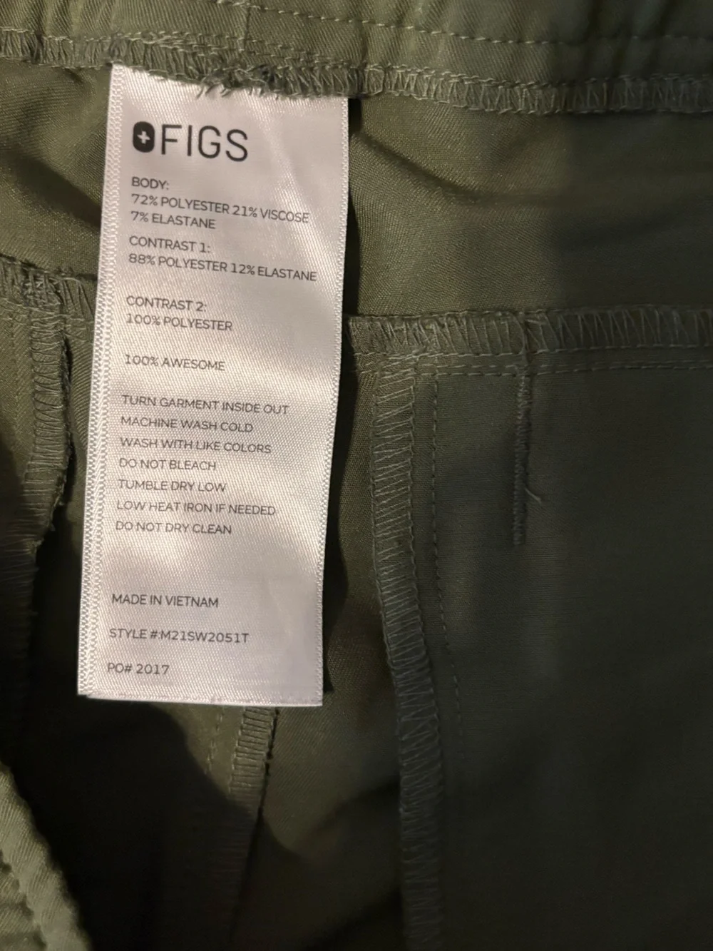 Figs Men Tansen Olive Green Scrub Joggers Medium Tall